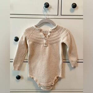 Quincy Mae Cream Knit Baby one peice